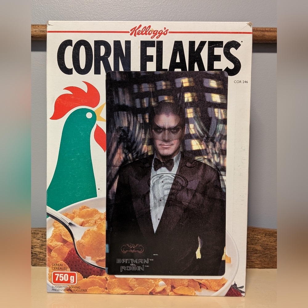 Batman & Robin 1997 Kellogg's Corn Flakes Cereal Box Only - George Clooney